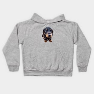 Mini Dachshund Black and Tan Puppy Dog Kids Hoodie